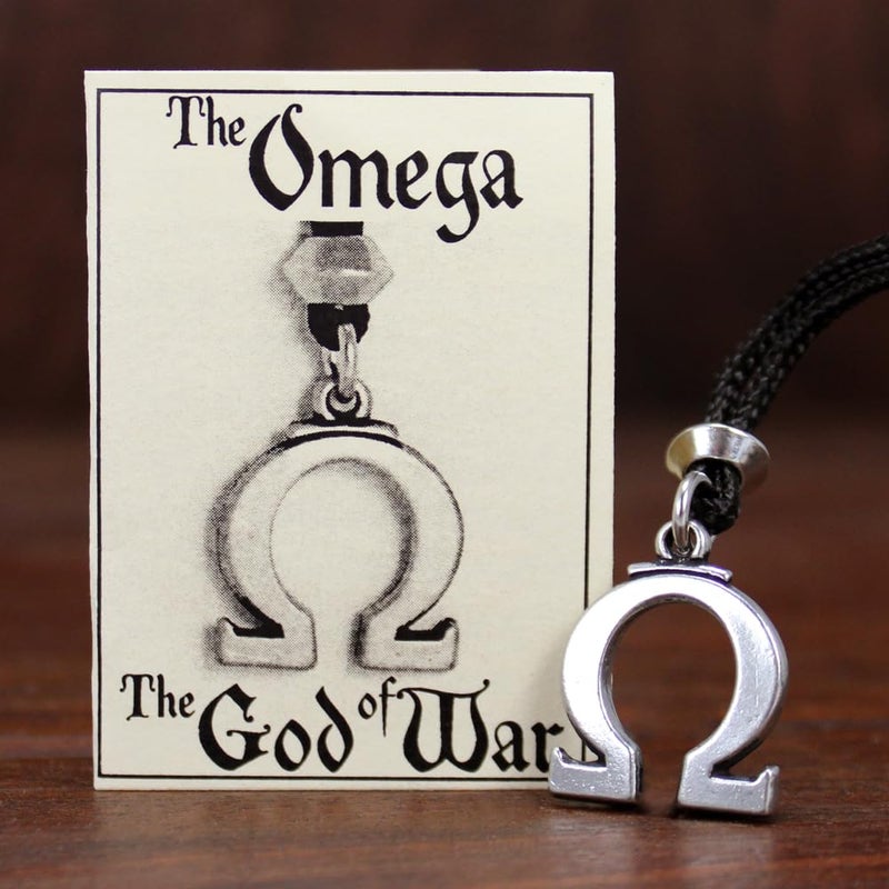 Pepi Pewter Greek Symbol Omega Pendant Necklace - Image 2
